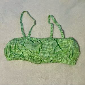 Green White Checkered Crop Top